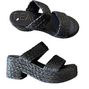 Matisse Beach Braided Raffia Platform Sandals Womens 10 Beachy Summer Chunky